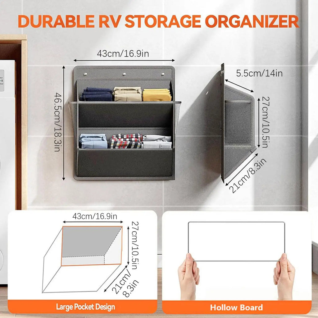Wall-mounted Shoe Storage Bag RV Shoes Organizer Adhesive Backed Door Rack with Deep Pockets Narrow Space Sundries Hanging Bags
