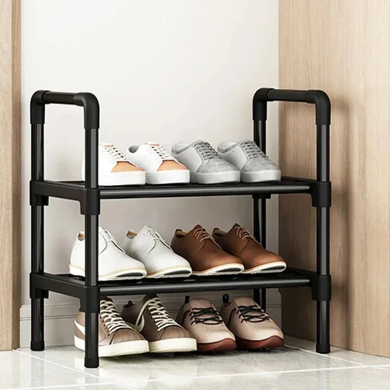 Black Elevated Shoe Rack Small Simple Multi-layer Shoe Cabinet Home Entrance Rental Housing Dormitory Storage Rack