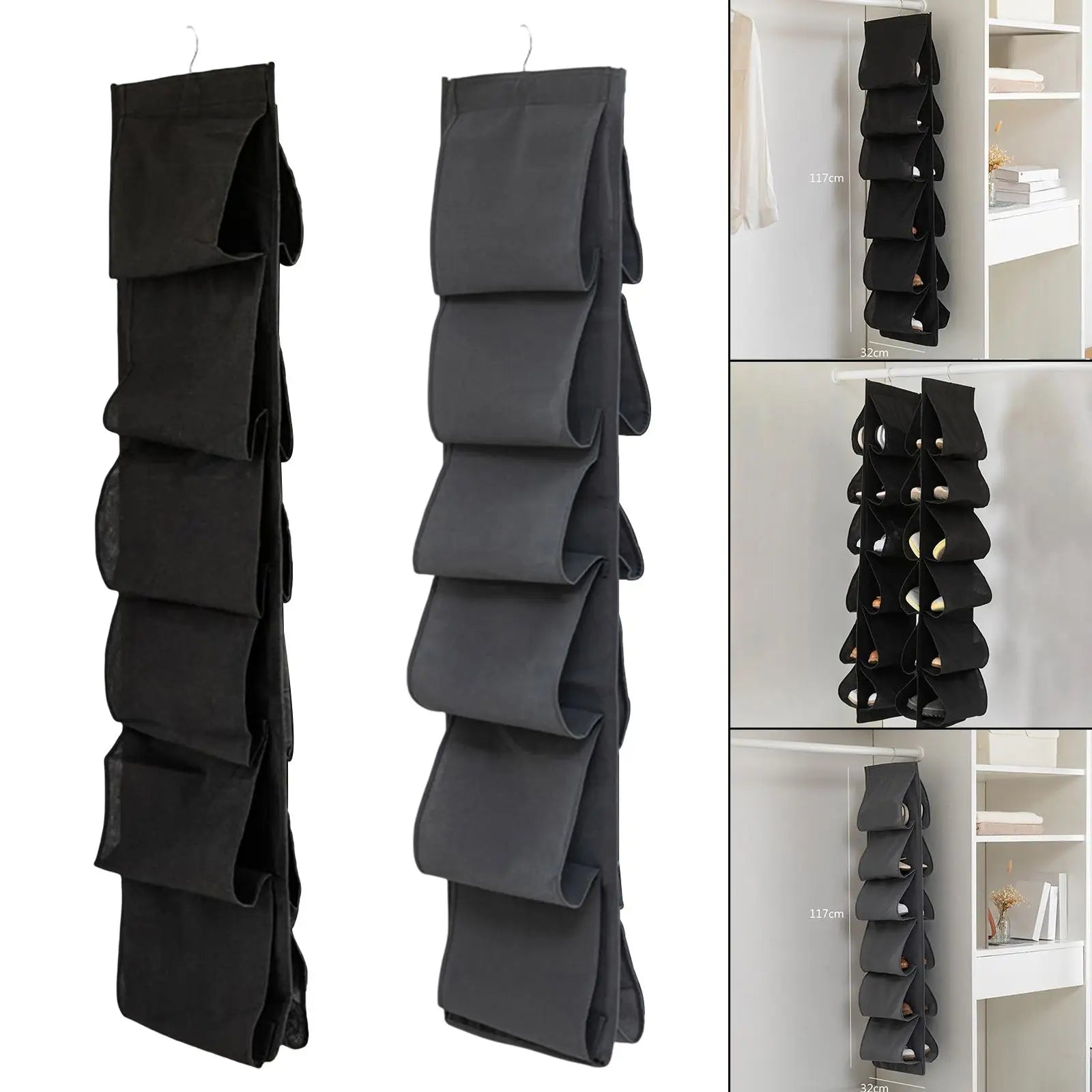 Hanging Shoes Rack Storage Shoes Hanger Shoes Organizer Over door for Wardrobe