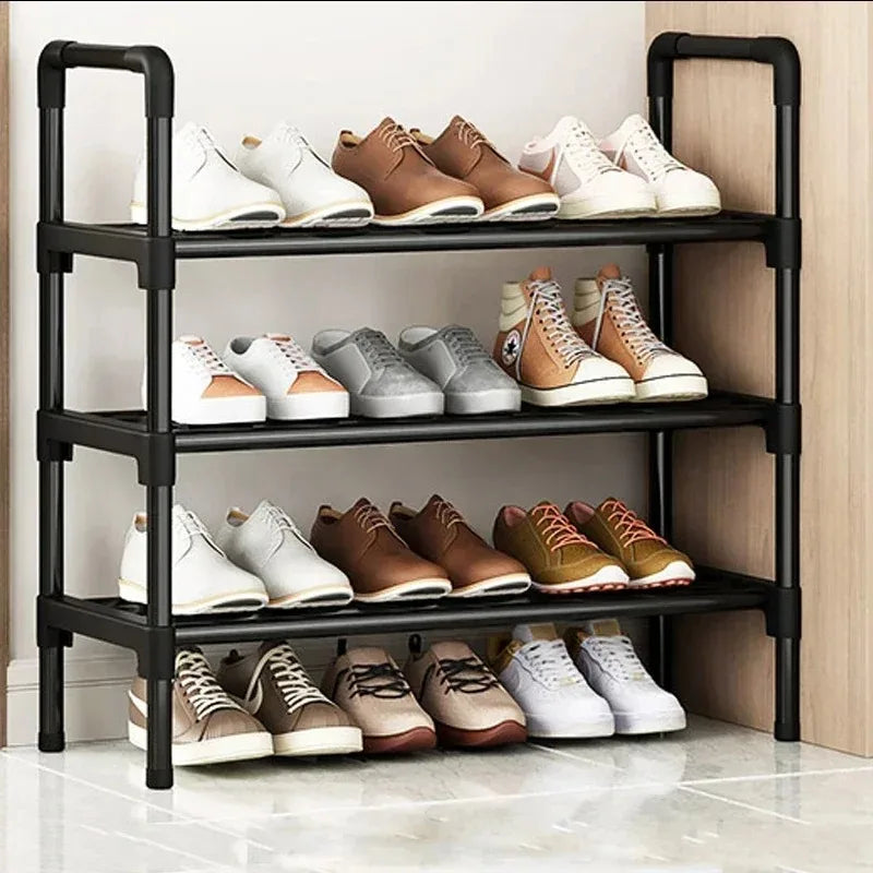 Black Elevated Shoe Rack Small Simple Multi-layer Shoe Cabinet Home Entrance Rental Housing Dormitory Storage Rack