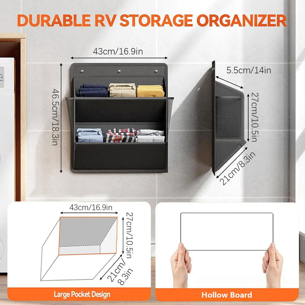 Wall-mounted Shoe Storage Bag RV Shoes Organizer Adhesive Backed Door Rack with Deep Pockets Narrow Space Sundries Hanging Bags