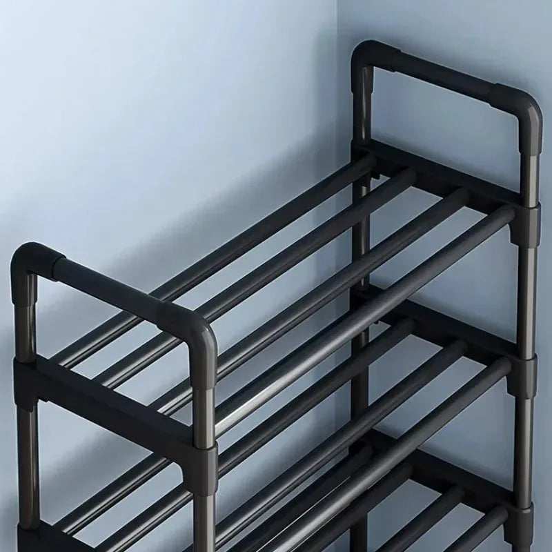 Black Elevated Shoe Rack Small Simple Multi-layer Shoe Cabinet Home Entrance Rental Housing Dormitory Storage Rack